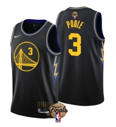 Youth Golden State Warriors 3 Jordan Poole 2022 Black NBA Finals Stitched Jersey