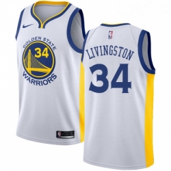 Youth Nike Golden State Warriors 34 Shaun Livingston Swingman White Home NBA Jersey Association Edition 