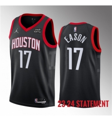 Men Houston Rockets 17 Tari Eason Black 2023 Statement Edition Stitched Basketball Jersey