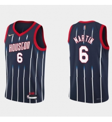 Men Houston Rockets 6 Kenyon Martin Jr  2021 22 City Edition 75th Anniversary Navy Stitched Basketball Jersey