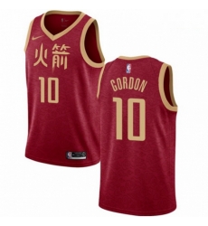 Mens Nike Houston Rockets 10 Eric Gordon Swingman Red NBA Jersey 2018 19 City Edition