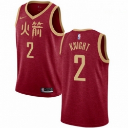 Mens Nike Houston Rockets 2 Brandon Knight Swingman Red NBA Jersey 2018 19 City Edition 