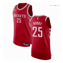 Mens Nike Houston Rockets 25 Robert Horry Authentic Red Road NBA Jersey Icon Edition