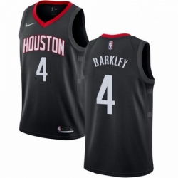 Mens Nike Houston Rockets 4 Charles Barkley Authentic Black Alternate NBA Jersey Statement Edition