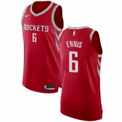 Mens Nike Houston Rockets 6 Tyler Ennis Authentic Red Road NBA Jersey Icon Edition 