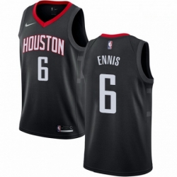 Mens Nike Houston Rockets 6 Tyler Ennis Swingman Black Alternate NBA Jersey Statement Edition 