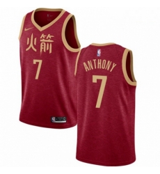 Mens Nike Houston Rockets 7 Carmelo Anthony Swingman Red NBA Jersey 2018 19 City Edition 