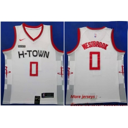 Rockets 0 Russell Westbrook White 2019 20 Nike City Edition Swingman Jersey