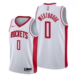 Rockets 0 Russell Westbrook White Nike Swingman Jersey