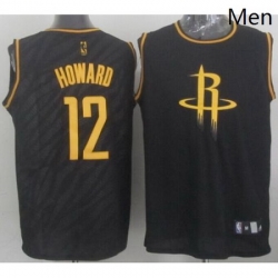 Rockets 12 Dwight Howard Black Precious Metals Fashion Stitched NBA Jersey