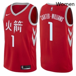 Womens Nike Houston Rockets 1 Michael Carter Williams Swingman Red NBA Jersey City Edition 