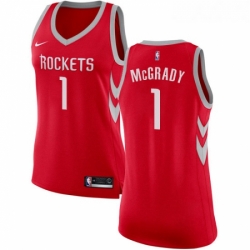 Womens Nike Houston Rockets 1 Tracy McGrady Swingman Red Road NBA Jersey Icon Edition