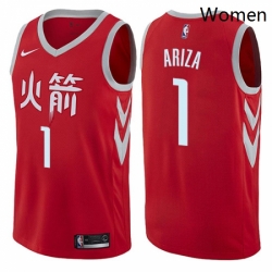 Womens Nike Houston Rockets 1 Trevor Ariza Swingman Red NBA Jersey City Edition