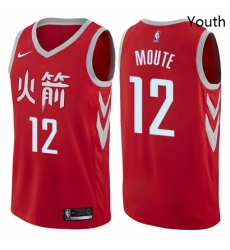 Youth Nike Houston Rockets 12 Luc Mbah a Moute Swingman Red NBA Jersey City Edition 