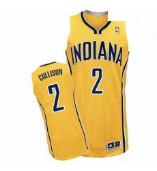 Mens Adidas Indiana Pacers 2 Darren Collison Authentic Gold Alternate NBA Jersey 