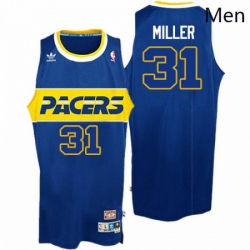 Mens Adidas Indiana Pacers 31 Reggie Miller Swingman Blue Rookie Throwback NBA Jersey