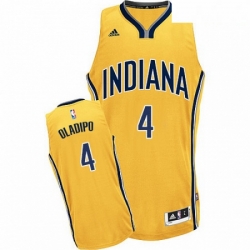 Mens Adidas Indiana Pacers 4 Victor Oladipo Swingman Gold Alternate NBA Jersey 