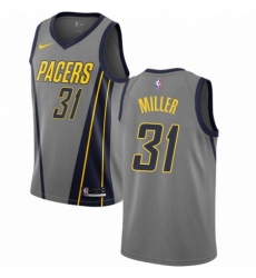 Mens Nike Indiana Pacers 31 Reggie Miller Swingman Gray NBA Jersey City Edition