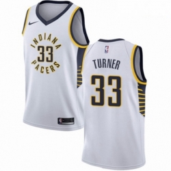 Mens Nike Indiana Pacers 33 Myles Turner Swingman White NBA Jersey Association Edition