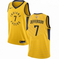 Mens Nike Indiana Pacers 7 Al Jefferson Swingman Gold NBA Jersey Statement Edition