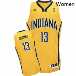 Womens Adidas Indiana Pacers 13 Paul George Swingman Gold Alternate NBA Jersey Womens Adidas Indiana Pacers 13 Paul George Swingman Gold Alternate NBA Jersey