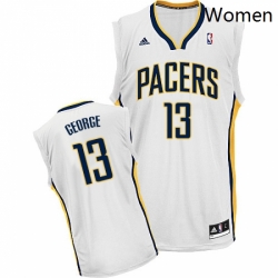 Womens Adidas Indiana Pacers 13 Paul George Swingman White Home NBA Jersey