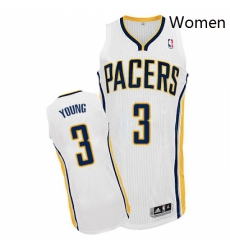 Womens Adidas Indiana Pacers 3 Joe Young Authentic White Home NBA Jersey