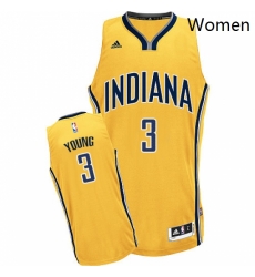 Womens Adidas Indiana Pacers 3 Joe Young Swingman Gold Alternate NBA Jersey