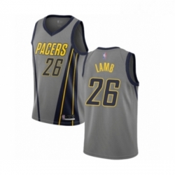 Womens Indiana Pacers 26 Jeremy Lamb Swingman Gray Basketball Jersey City Edition 