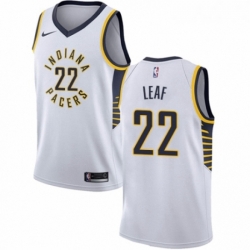 Womens Nike Indiana Pacers 22 T J Leaf Swingman White NBA Jersey Association Edition 