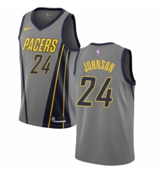 Womens Nike Indiana Pacers 24 Alize Johnson Swingman Gray NBA Jersey City Edition 