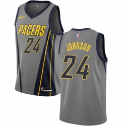 Womens Nike Indiana Pacers 24 Alize Johnson Swingman Gray NBA Jersey City Edition 