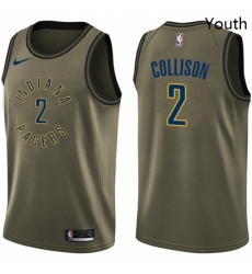 Youth Nike Indiana Pacers 2 Darren Collison Swingman Green Salute to Service NBA Jersey 