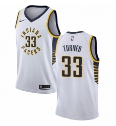 Youth Nike Indiana Pacers 33 Myles Turner Authentic White NBA Jersey Association Edition