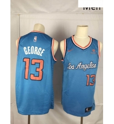 Clippers 13 Paul George Blue Nike Throwback Swingman Jersey