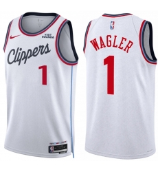 Men Los Angeles Clippers Keaton Wagler #1 Jersey White Men Los Angeles Clippers Keaton Wagler #1 Jersey White