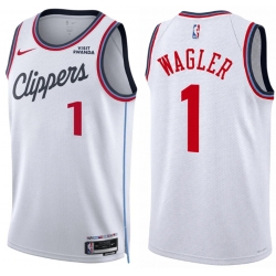 Men Los Angeles Clippers Keaton Wagler #1 Jersey White