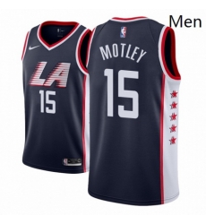 Men NBA 2018 19 Los Angeles Clippers 15 Johnathan Motley City Edition Navy Jersey 