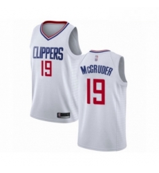 Mens Los Angeles Clippers 19 Rodney McGruder Authentic White Basketball Jersey Association Edition 