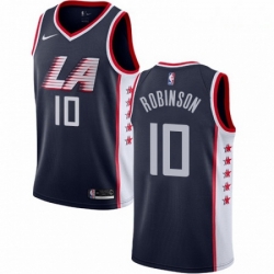 Mens Nike Los Angeles Clippers 10 Jerome Robinson Swingman Navy Blue NBA Jersey City Edition 