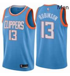 Mens Nike Los Angeles Clippers 13 Jerome Robinson Swingman Blue NBA Jersey City Edition 