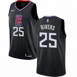 Mens Nike Los Angeles Clippers 25 Austin Rivers Swingman Black Alternate NBA Jersey Statement Edition