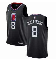 Mens Nike Los Angeles Clippers 8 Danilo Gallinari Swingman Black Alternate NBA Jersey Statement Edition 