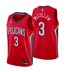 Men New Orleans Pelicans 3 C J  McCollum Red Statement Edition Stitched Jerse