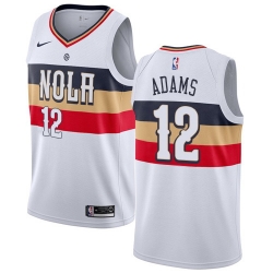 Men Nike New Orleans Pelicans 12 Steven Adams White NBA Swingman Earned Edition Jersey