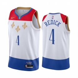 Men Nike New Orleans Pelicans 4 JJ Redick White NBA Swingman 2020 21 City Edition Jersey