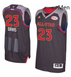 Mens Adidas New Orleans Pelicans 23 Anthony Davis Authentic Charcoal 2017 All Star NBA Jersey