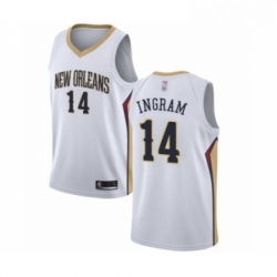 Mens New Orleans Pelicans 14 Brandon Ingram Authentic White Basketball Jersey Association Edition 