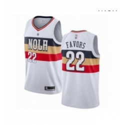 Mens New Orleans Pelicans 22 Derrick Favors White Swingman Jersey Earned Edition 