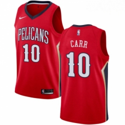 Mens Nike New Orleans Pelicans 10 Tony Carr Swingman Red NBA Jersey Statement Edition 